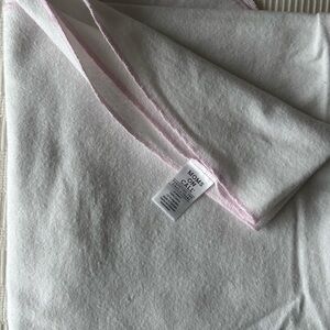 *Mom's On Call* White Swaddle Blanket with Pink Trim